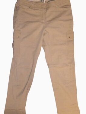 Anne Klein Cargo Capri Pants Women’s 2 Tan Beige